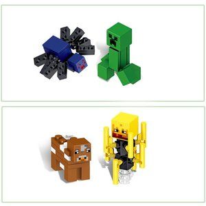 Minecraft 16 Figure Building Block Set NIB